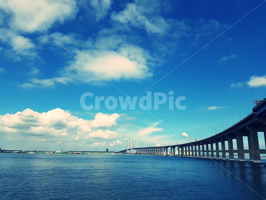 다리,바다,하늘,구름,서해대교,bridge,sea,seohaedaegyo