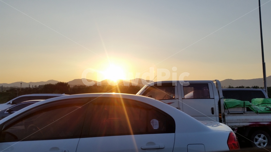 교통,car,차,차량,노을,정체,해넘이