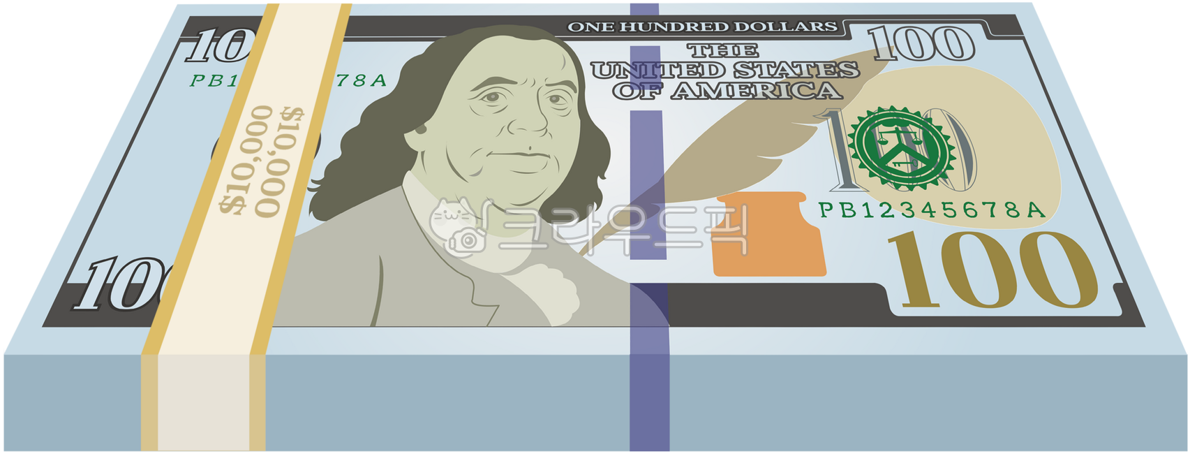 백달러, 백달라, 100달러, 100달라, 백, 사진,이미지,일러스트,캘리그라피 - daisymin작가