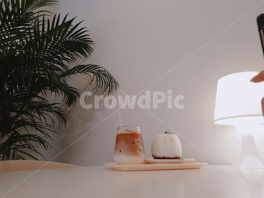 조명,라떼,카페,화이트,커피