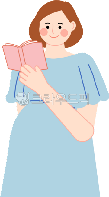 여자,여자성인,임산부,임산부그림,임산부일러스트,임산부배,출산,임신,공부,출산공부,책,책읽기