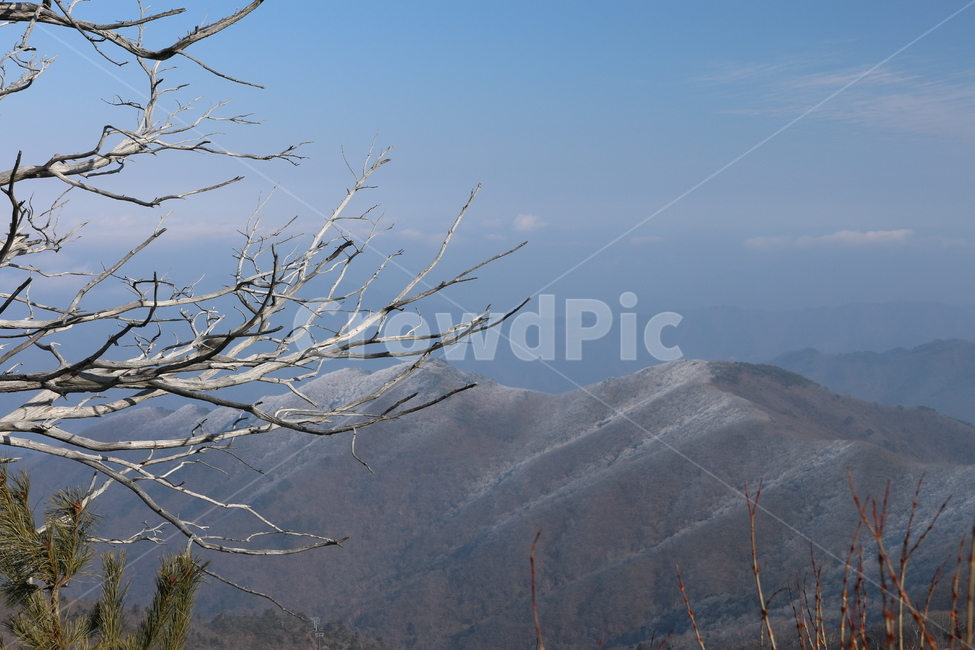 산,정상,덕유산,겨울,자연