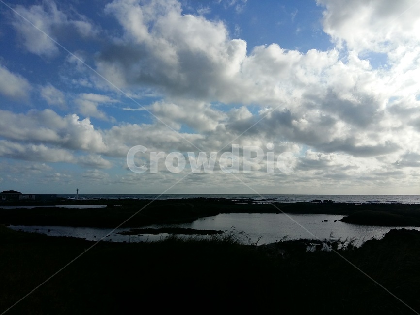 습지,바닷가,수평선,지평선,하늘,풍경,자연,풍경,nature,landscape,weather,날씨,outdoors,옥외,cumulus,적운,sky,cloud,구름