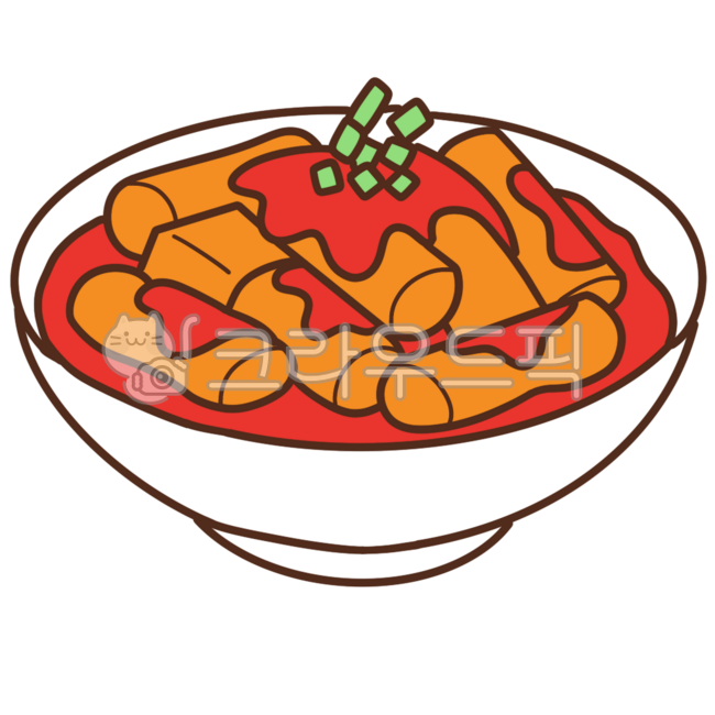 Tteokbokki,Bunsik,Bunsik Tteokbokki,Tteokbokki Illustration,Bunsik Tteokbokki Illustration
