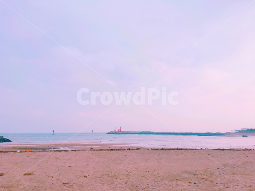 해수욕장,휴가,여름,색감,이호태우,푸른,모래,풍경,뷰,제주도,제주,등대,바다,해변,파랑,자연,nature,감성