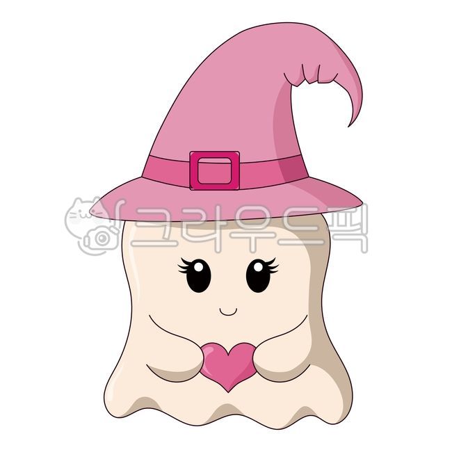 Ghost,witch hat,heart,ghost,pointy hat,pink,pink,love,valentine,illustration,clip art,design,graphic,cute,daku,sticker,illustration,baby,baby,vector,halloween