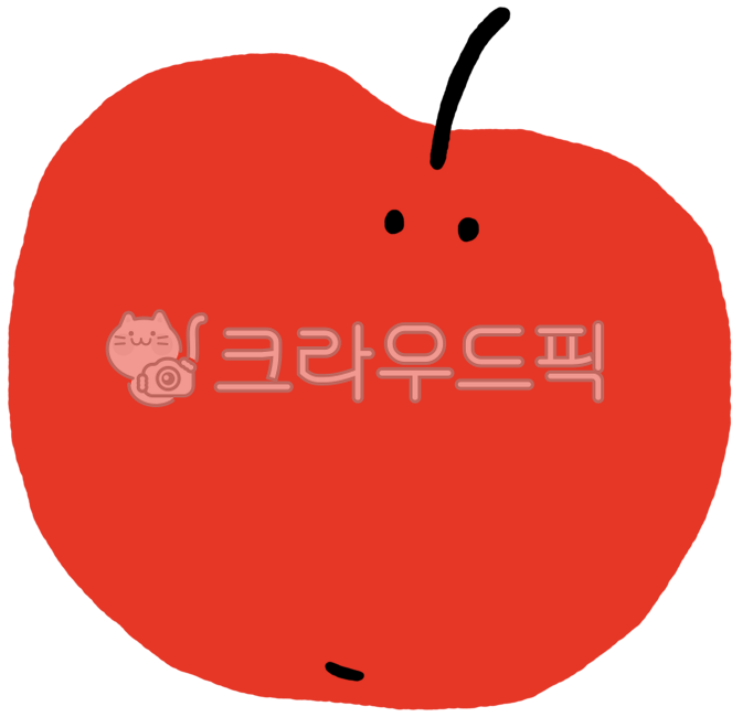 takku,sticker,emoticon,simple,hand-drawn,character,apple,fruit