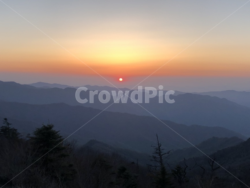 자연,일몰,지리산,힐링,산
