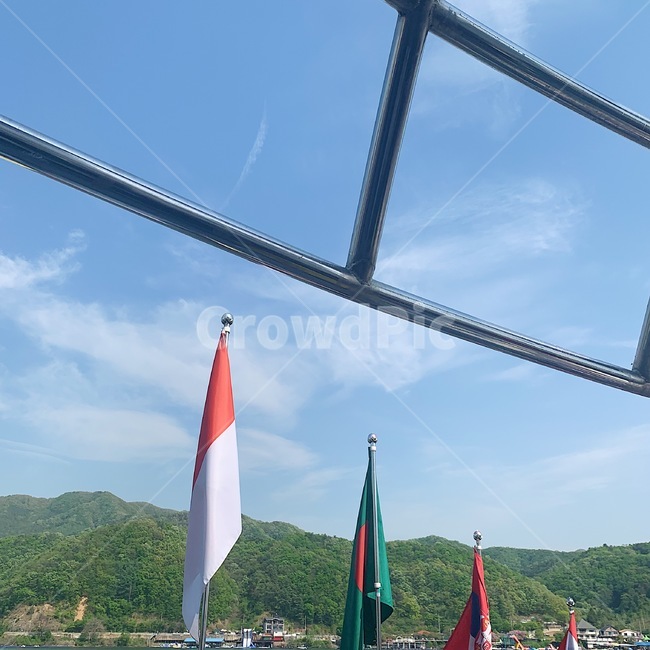 하늘,구름,국기,하늘색,산