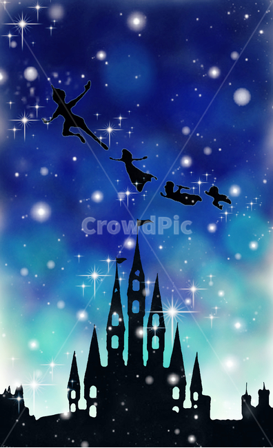 창작그림,일러스트,피터팬,성,별빛,그래픽,일러스트레이션,graphic,illustration