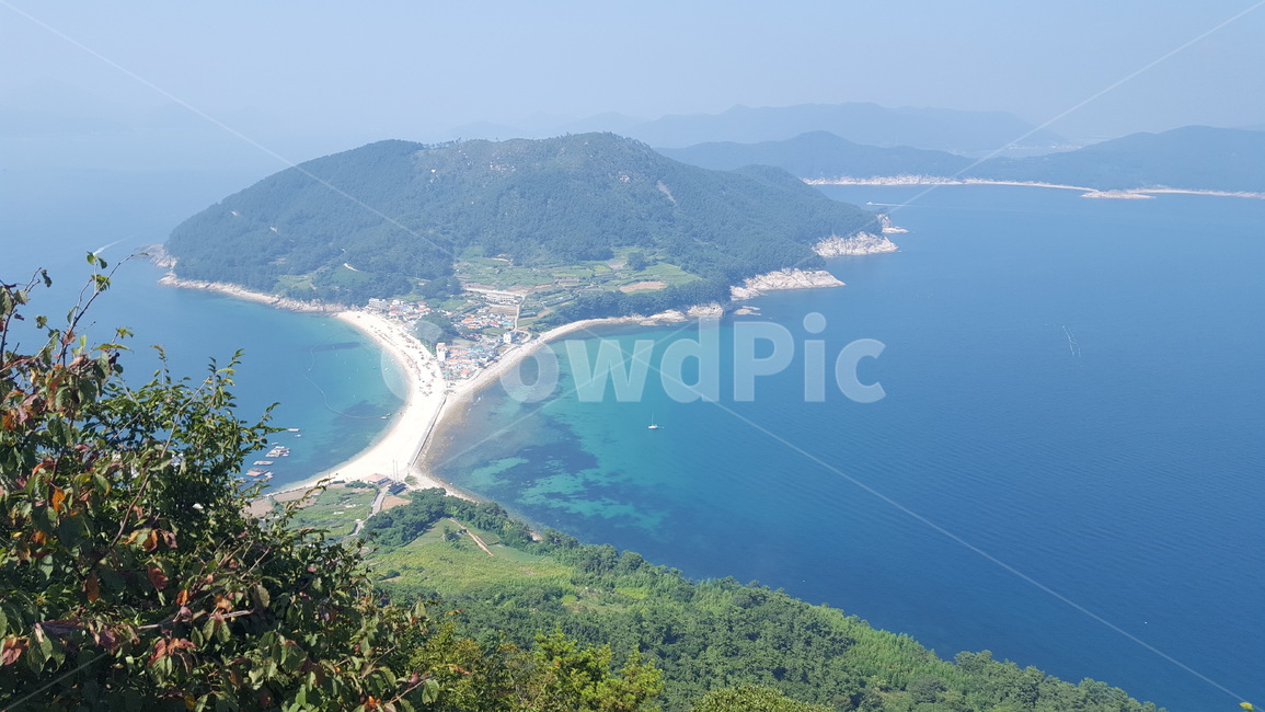 섬,바다,파란바다,이어진섬,해무
