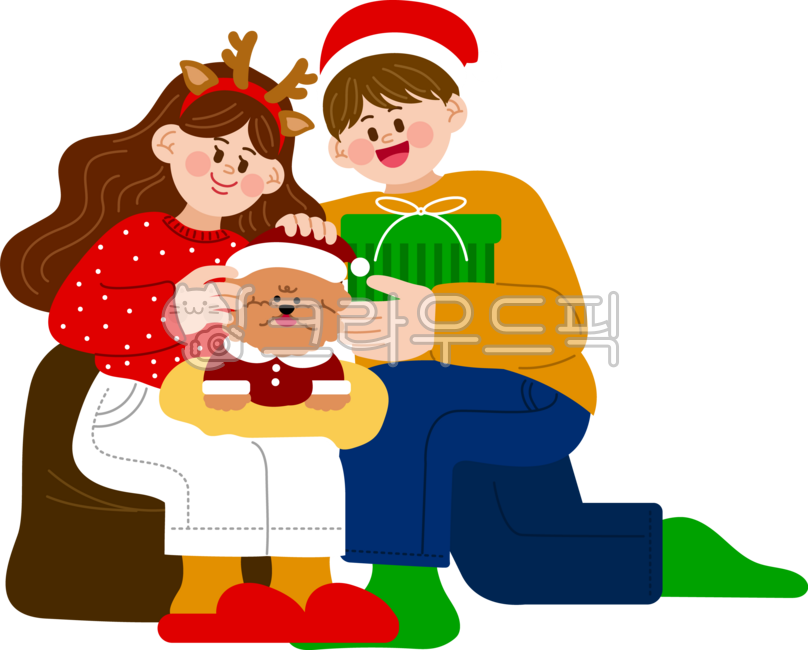 크리스마스,성탄절,가족,반려견,파티,홈파티,강아지,해피뉴이어,메리크리스마스,이브,크리스마스이브,연말모임,연말,루돌프머리띠,산타모자,선물,집