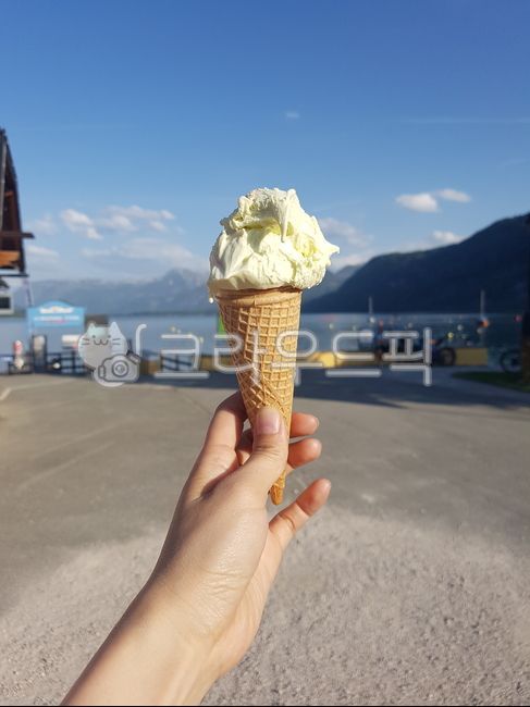 cloud,Austria,ice cream,dessert,Gelato,Hallstatt