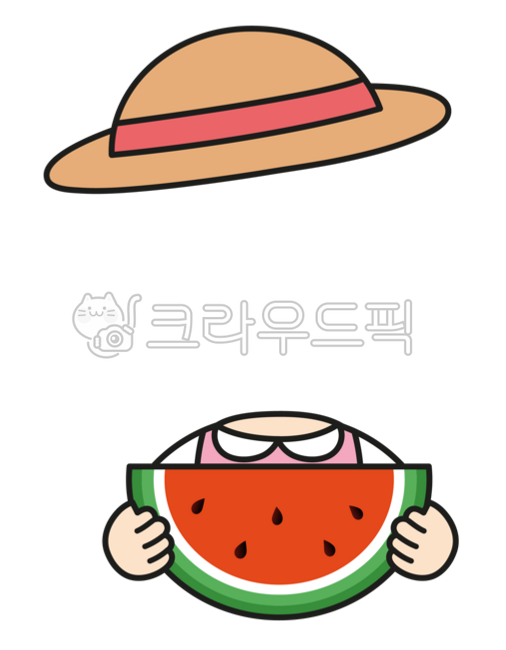 kindergarten,fruit,kid,composite design,cute,summer,environment composition,summer material,children,face insertion,vacation,hat,watermelon,Watermelon composite,summer composite,summer illustration,summer composite data,daycare center,environment board,wa