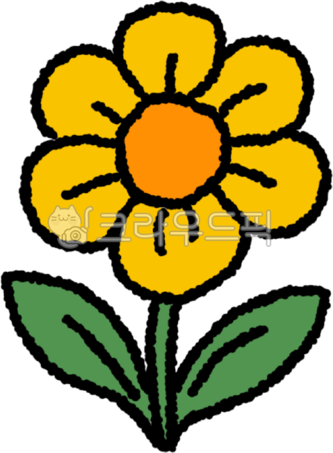 여름,여름꽃,식물,꽃,금잔화,금영화,가자니아,노란꽃,스티커,데코레이션,꾸미기,여름장식