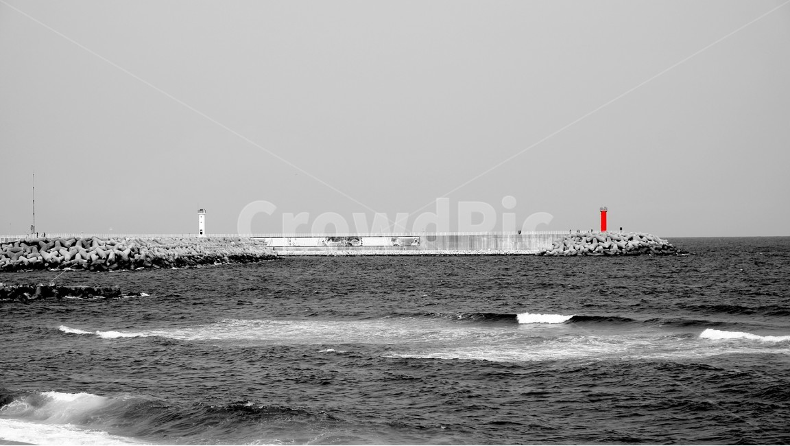 등대,바다,파도,흑백,감성,등대,lighthouse