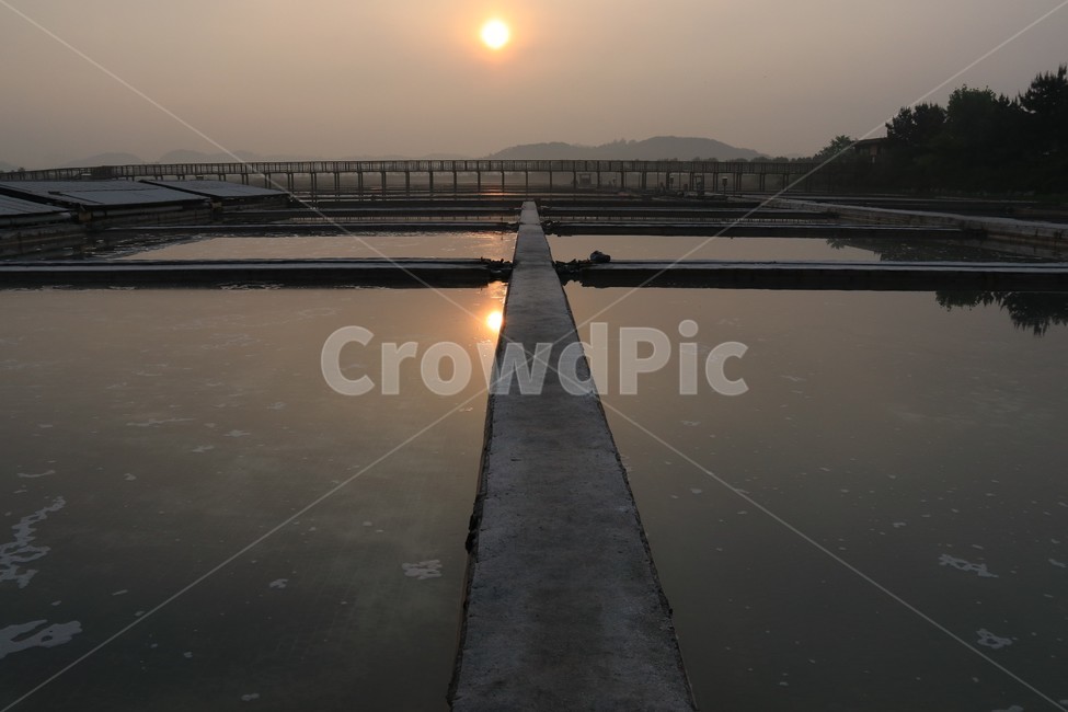 water,교각,waterfront,물,석양