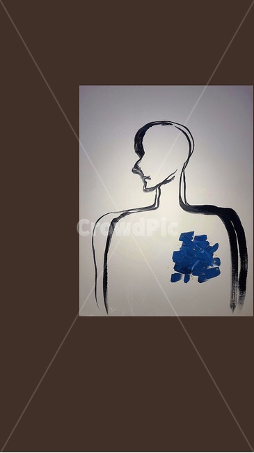 그림,블루,감성,아크릴화,인물화,예술,art