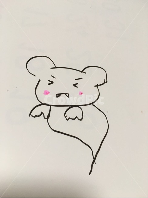 유령,유령그림,귀여운유령,곰유령,립스틱그림