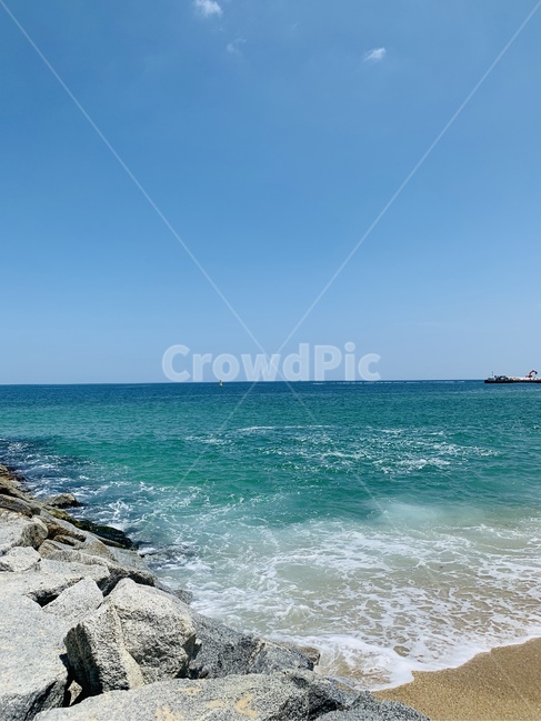 하양파도,에메랄드바다,파도,푸른하늘,동해바다,여름,계절,summer,season,해변,바다,beach,sea,promontory,곶,outdoors,옥외,ocean,대양,nature,자연,water,물