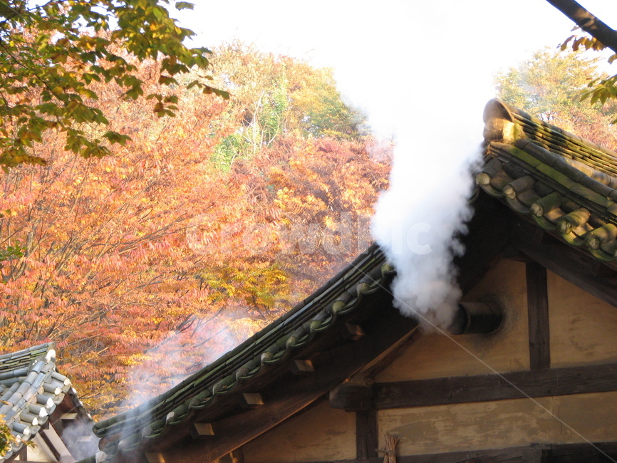 시골,시골집,연기,굴뚝,밥짓기,아궁이,민속촌,가을,계절,fall,autumn,season