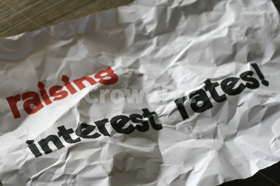 interest rate,paper,crumpled,warning,increase