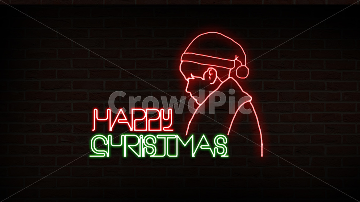 네온사인,네온,크리스마스,산타,일러스트,neon,christmas,산타클로스,illustration,겨울,계절,winter,season,메리크리스마스,성탄절,merry christmas