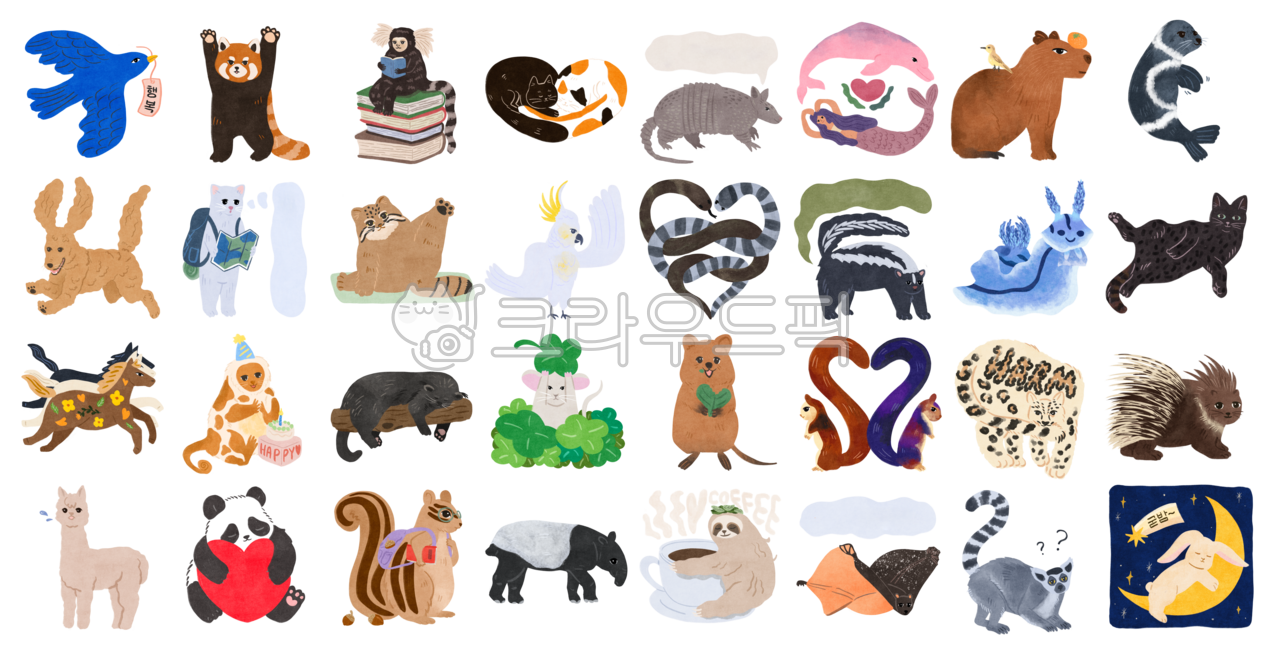 Rare animals,endangered species,blue birds,pets,red pandas,quokkas,skunks,armadillos,lemurs,porcupines,snails,Malayan tapirs,binturongs,cuscuses,alpacas,sloths,rabbits,pink dolphins,manul cats,mambas,four-leaf clovers,snow leopards,p