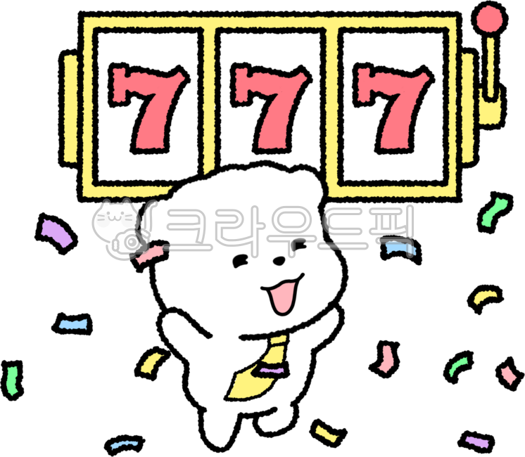 강아지,캐릭터,이모티콘,손그림,귀여운,회사원,직장인,일상,감정표현,감정,잭팟,도박,희망,기쁨,환희,꽃가루,대박,복권,룰렛,일확천금