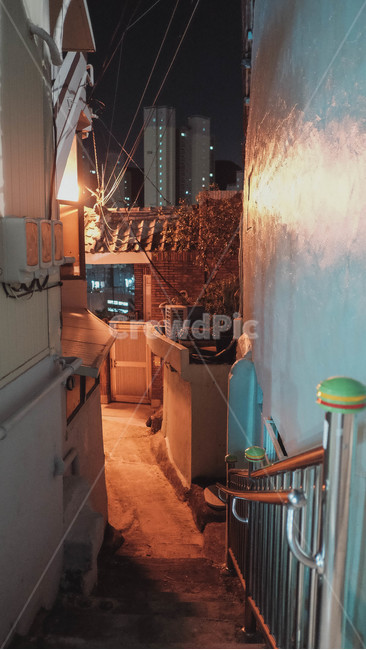 부산,저녁,골목,계단,밤,골목길,alley