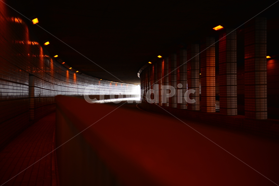 터널,탈출구,빛,지하도,커브길