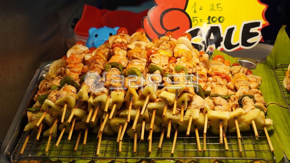 꼬치,태국꼬치,태국,노점,꼬치구이,구운꼬치,태국음식,thaifood,꼬치모듬