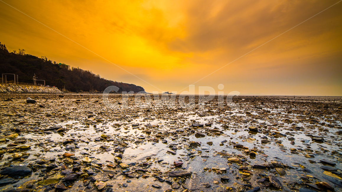 ground,바닥,노을,sunset,바위,해질녘,바닷가,일몰,강화도,해넘이마을,흐린날