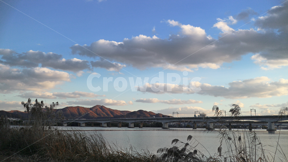 물의정원,남양주,기차길,다리,구름,강,하늘,산,선로,자연,풍경,nature,landscape,weather,날씨,cumulus,적운,outdoors,옥외,sky,cloud