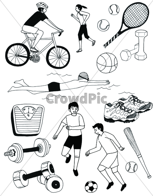 팬그림,팬라인,pen,penline,penpicture,pendrawing,손그림,수영,swimming,bathing,swim,jogging,조깅,농구공,아령,dumbbell,축구,soccer,football,체중계,weighingmachine,scale,basketball,handdrawing,sports,스포츠,person,사람,human,인간,자전거,bicycle,bike,cycle,야구,baseball,야구배트,baseballbats,등산화,hikingboots