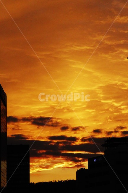 노을,하늘,빨강,주황,빨간하늘,예쁨,감성,맑음,구름,석양,선셋,sunset,역광,종로,실루엣,그림자,silhouette,shadow