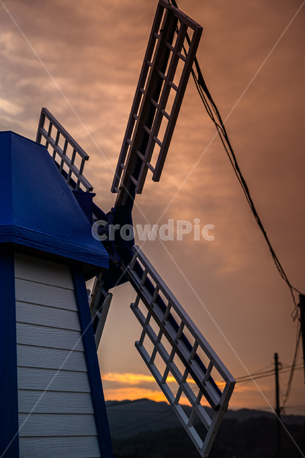 handrail,난간,banister,풍차,석양,노을,windmill