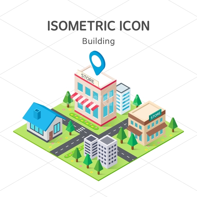 map icon,infographic,3D icon,icon,company,store,house,building