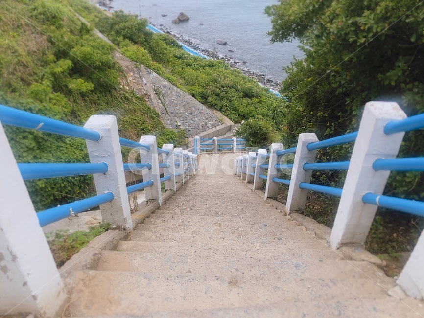 계단,어촌,마을,집,바다
