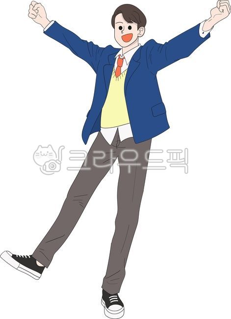 pants,go for it,fist,uniform,test taker,whole body,man,hurray,high school boy,high school student,human,laugh,Winter clothes,pleasure,vest,sat,jacket,cheer,running shoes,person,necktie,male,male high school student