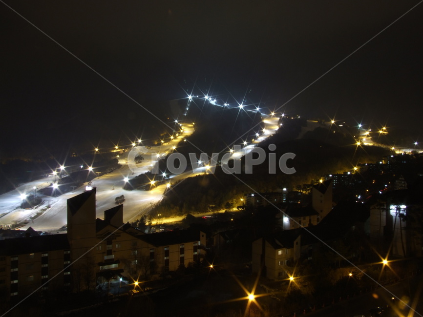night view,light,nightview,Muju Resort,Ski resort night view