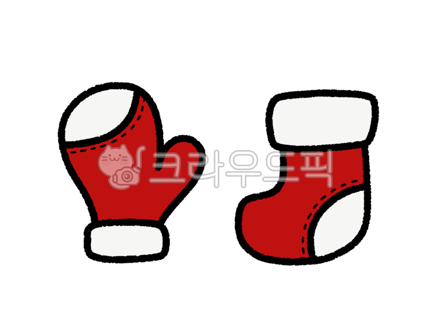 크리스마스,장갑,양말,크리스마스일러스트,산타장갑,산타양말,크리스마스양말,빨간색,빨간장갑,빨간양말,벙어리장갑,일러스트