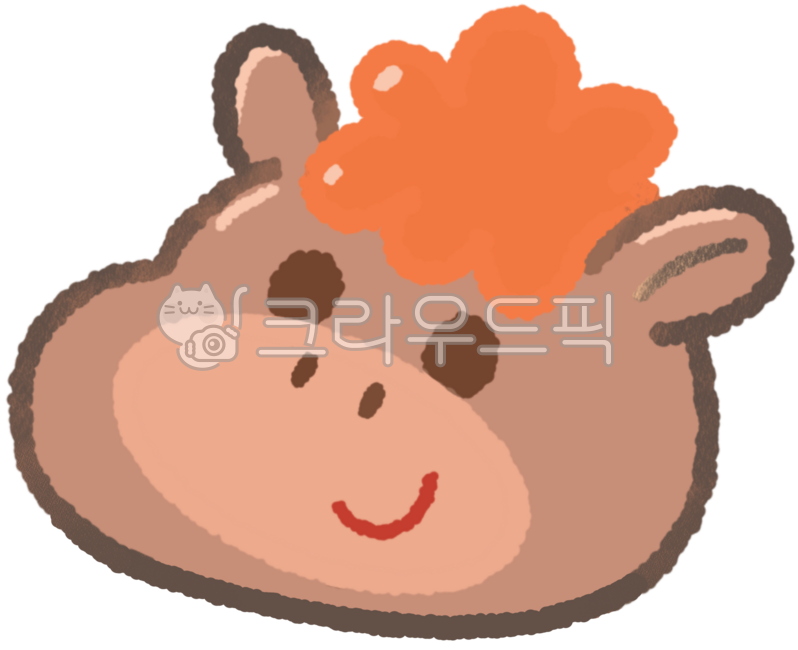 Horse,smiling face,Year of the Horse,Red Horse,2026,Year of Byeong-O,animal icon,horse character,animal,cute animal,cutie,smile,brown animal,baby horse