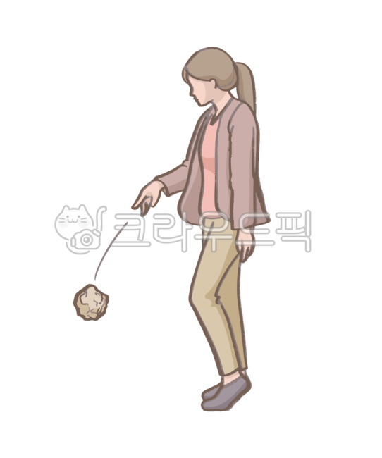쓰레기,버리다,버리는,길,여자,여성,소녀,나쁜,휴지,바닥,던지는,손그림,연필화,연필,일러스트,일러스트레이션
