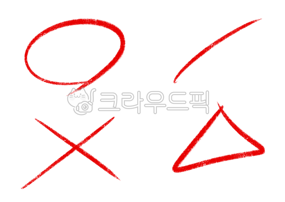 채점색연필,색연필,빨간색연필,빨간펜,채점,시험,점수매기기,학생,성적,정답,맞음,틀림,오답,동그라미,작대기,엑스,세모