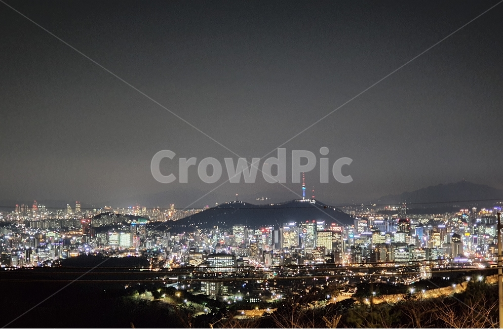 북악스카이워이,인왕산,팔각정,야겅,서울,겨울