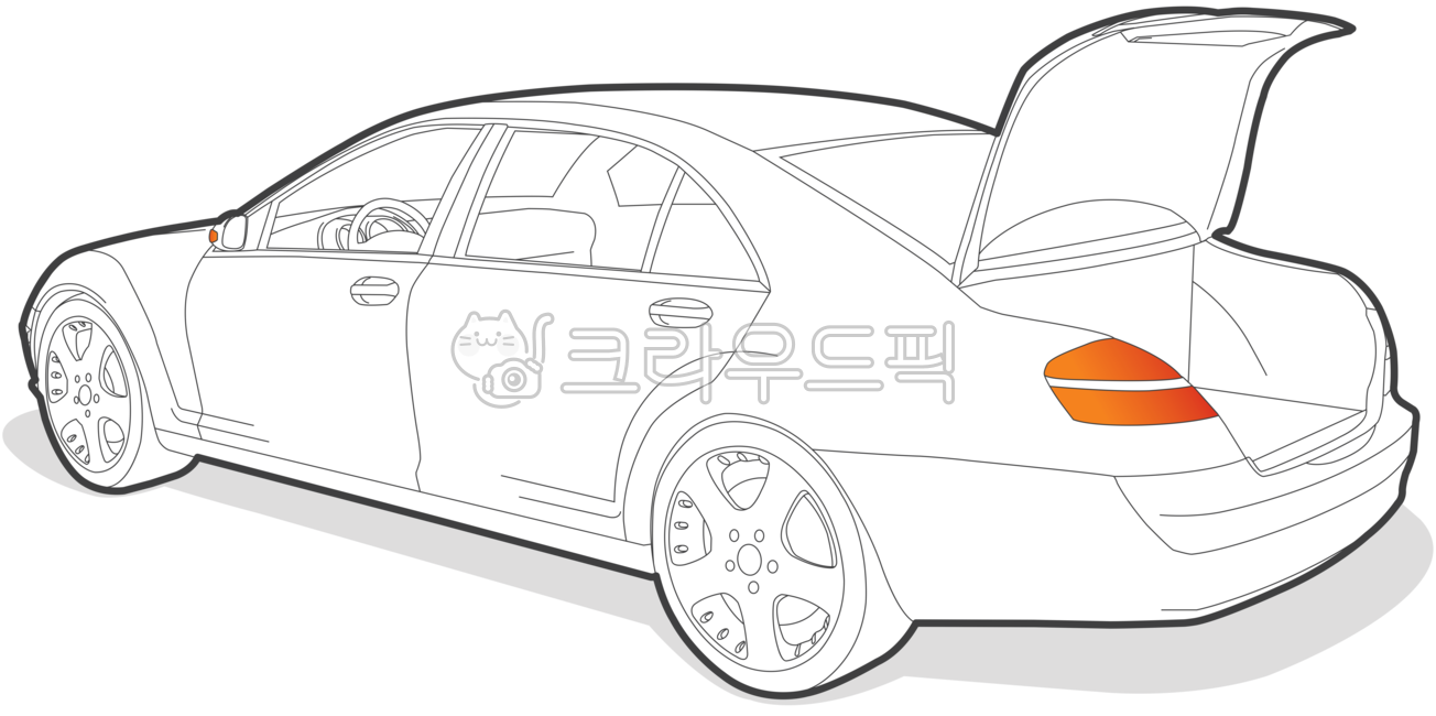 승용차,트렁크,트렁크오픈,라인드로잉,일러스트,중형차,sedan,자동차,운송,transportation,vehicle,차량,바퀴,wheel