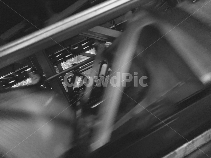 흑백,잔상,투명,에스컬레이터,철,흑백,모노톤,monochrome,black and white