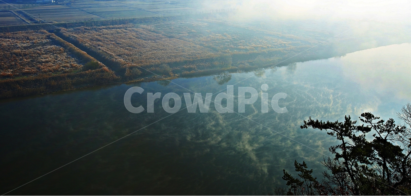 영산강,영산강의아침,아침운해,영산강안개,강변의아침,자연,풍경,nature,landscape,경치,outdoors,옥외,scenery,aerial view,조감도