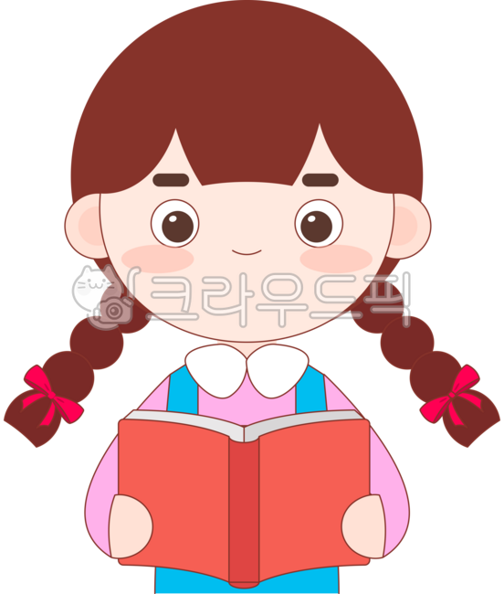Girl,children's illustration,children's design,kindergartener,cute character,elementary school student,toddler,kindergartener,daycare design,daycare character,kindergarten character,pigtails,pigtails,braids,ribbon,children reading b